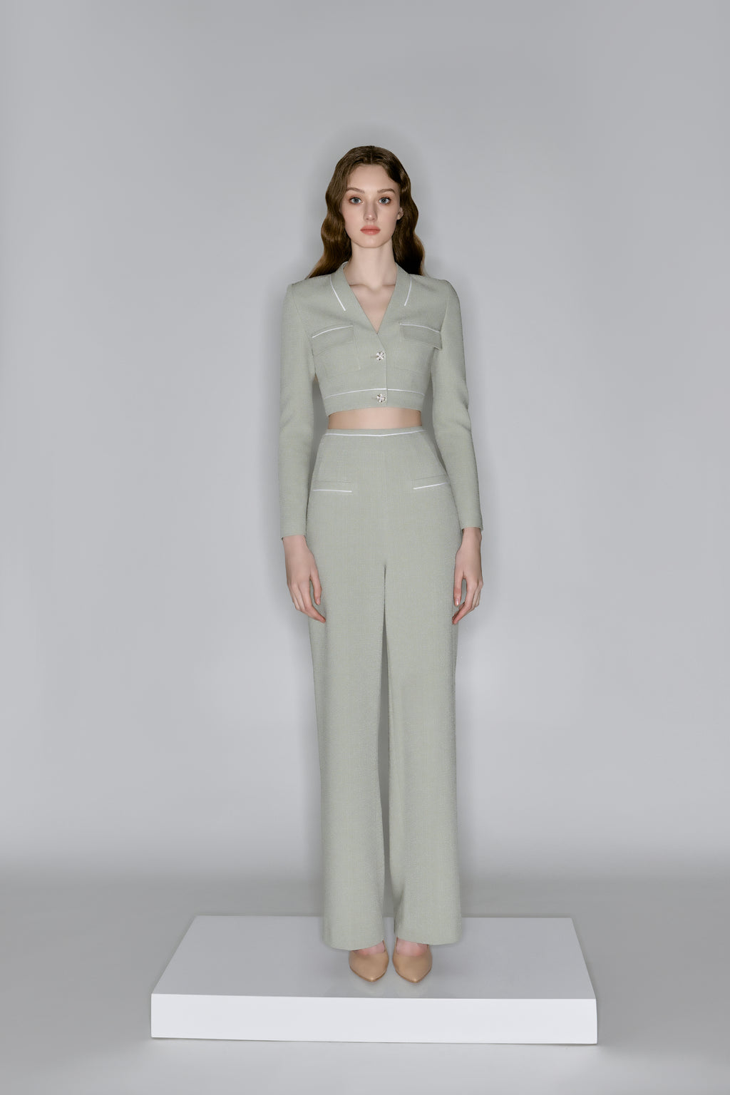 Sage Cropped Blazer