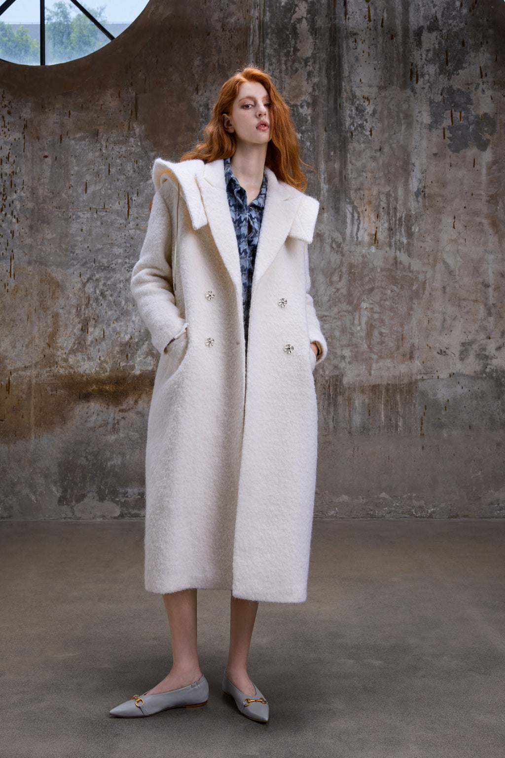 Cream Alpaca Mohair Coat