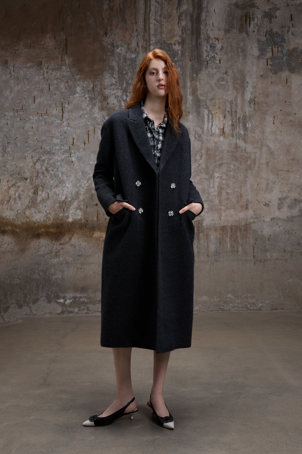 Dark Grey Alpaca Mohair Coat