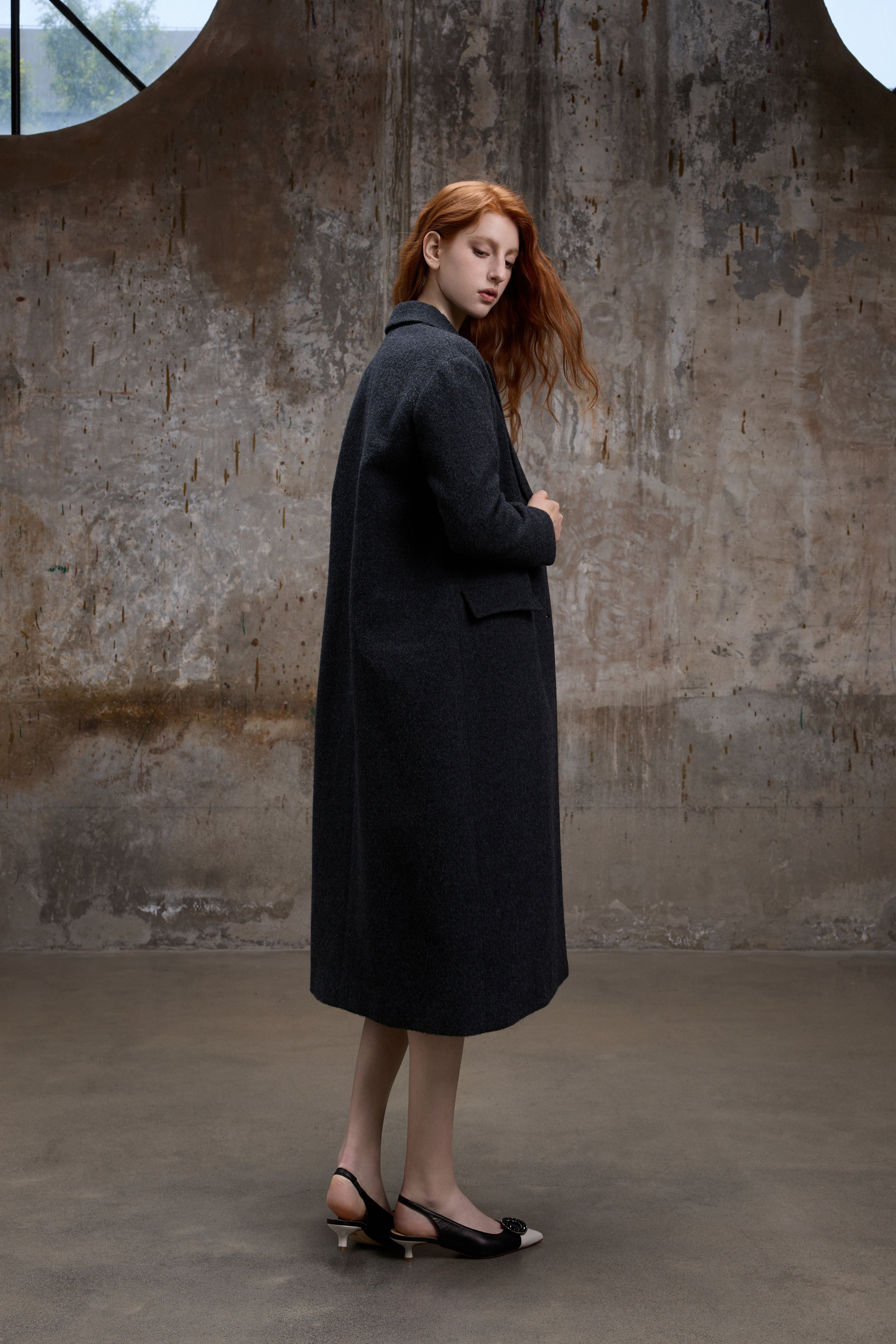 Dark Grey Alpaca Mohair Coat