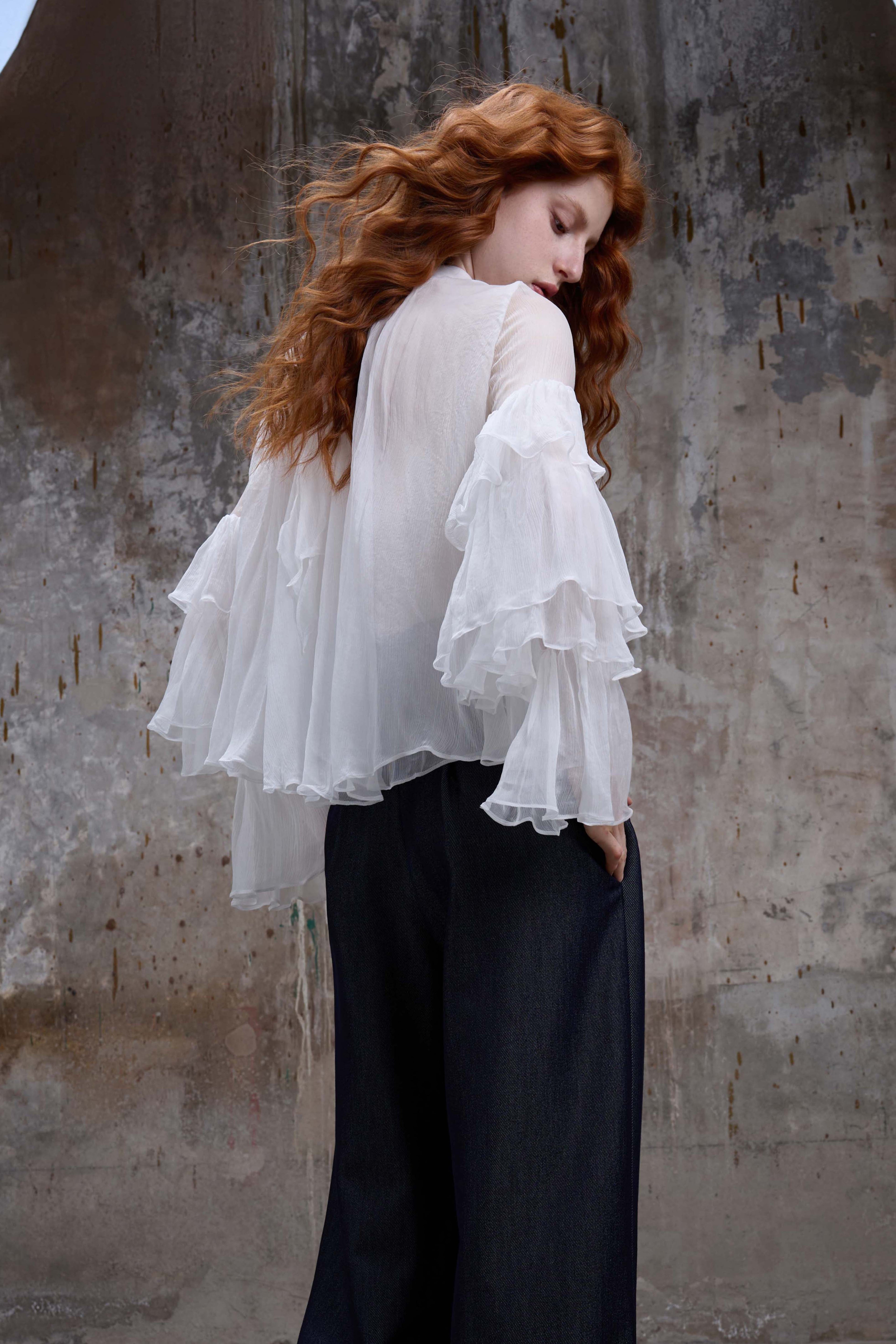 Chiffon Ruffled Top