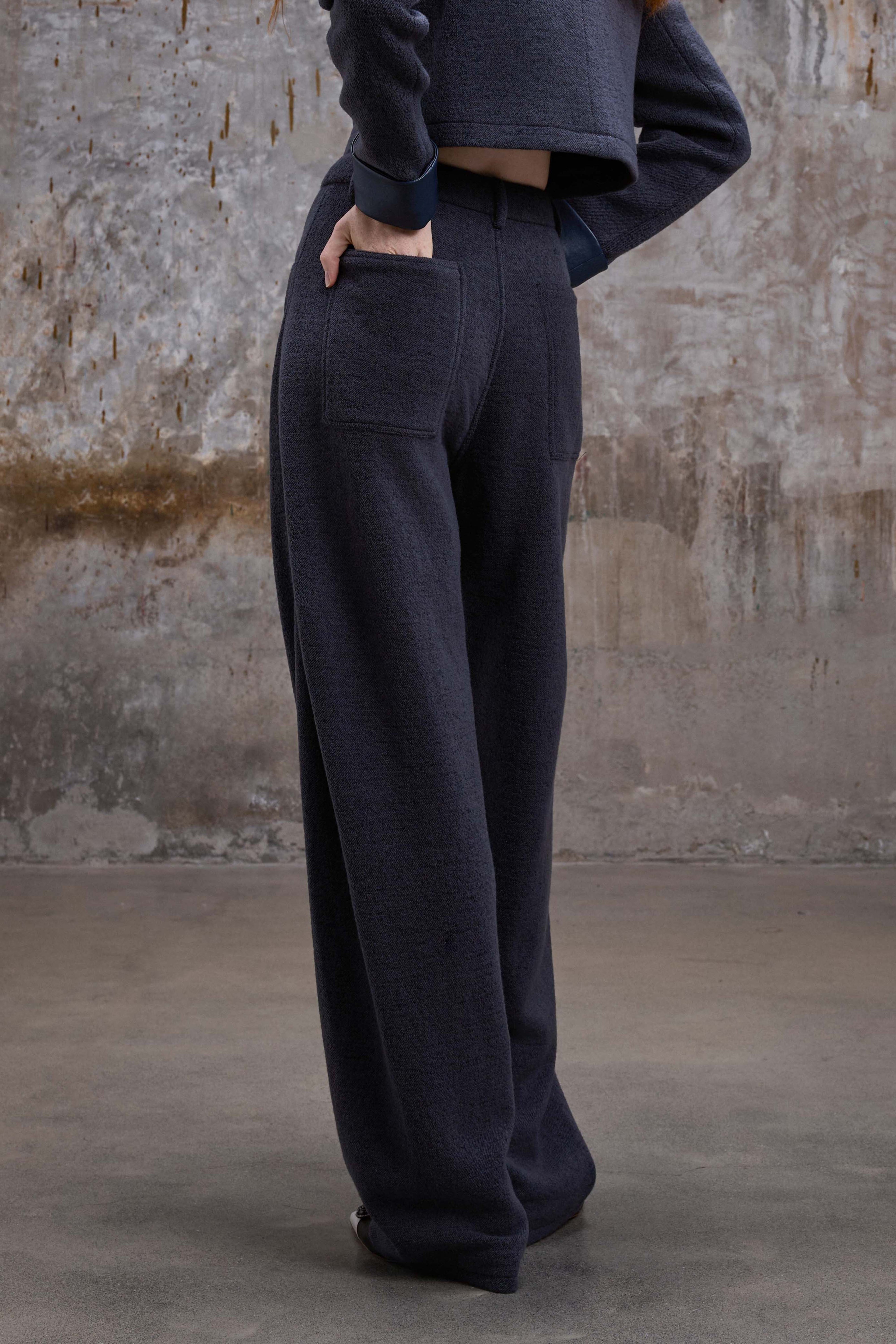 Navy wool trousers