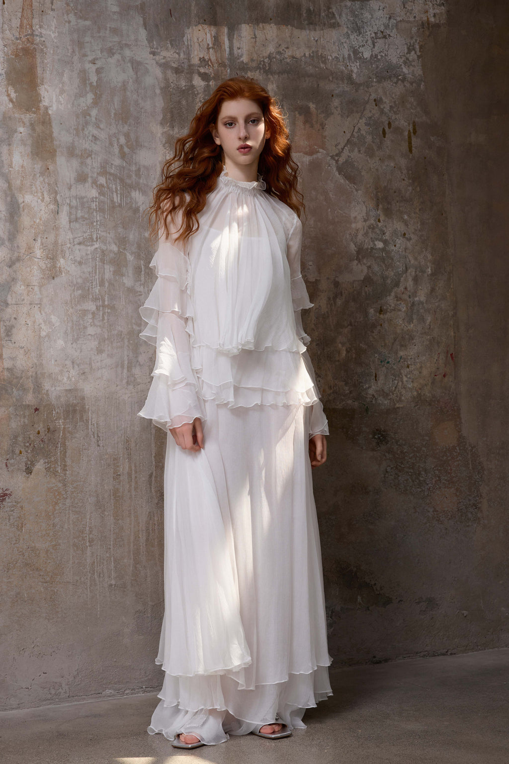 White Sheer Chiffon Maxi & Shirt