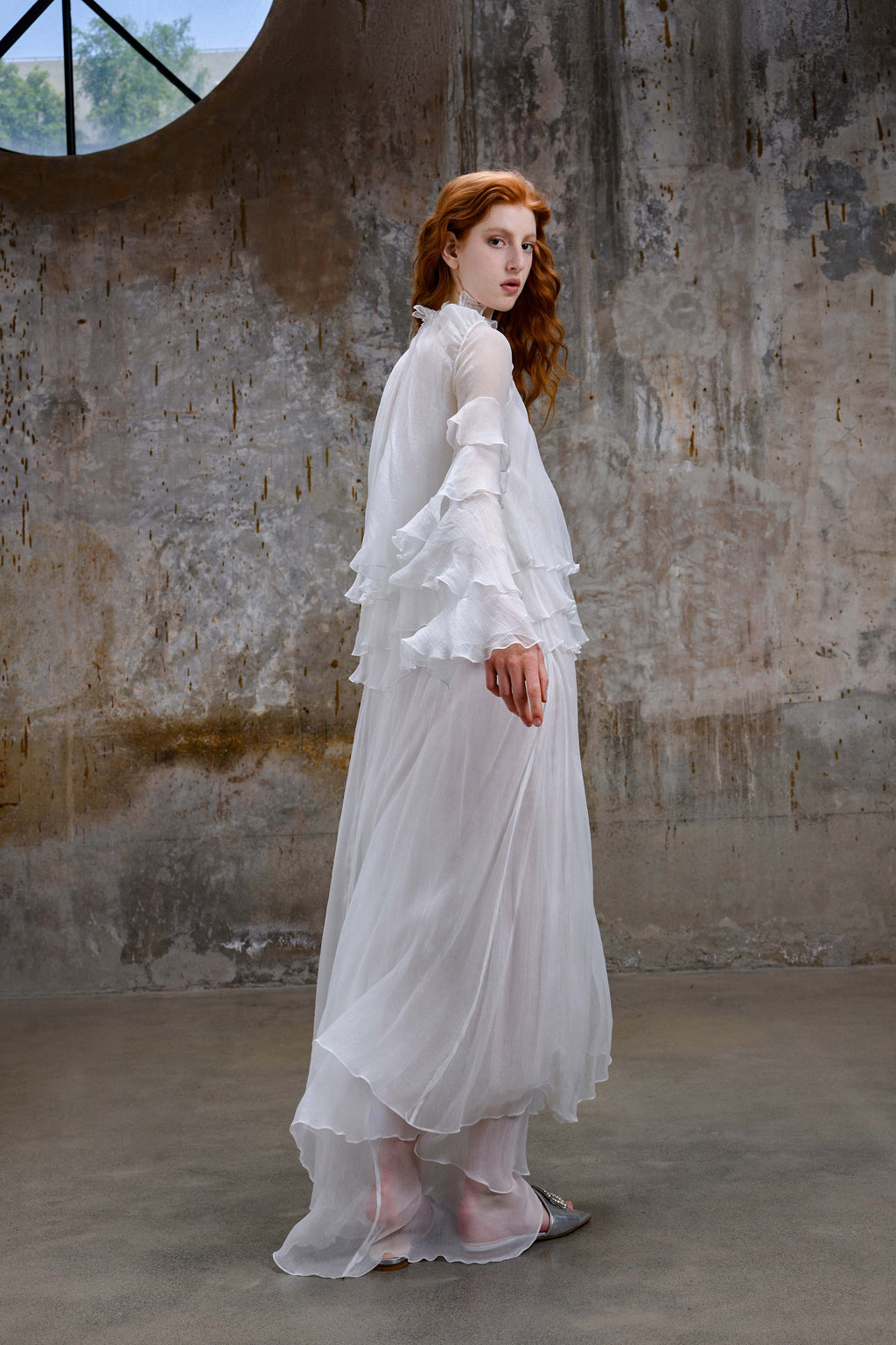 White Sheer Chiffon Maxi & Shirt