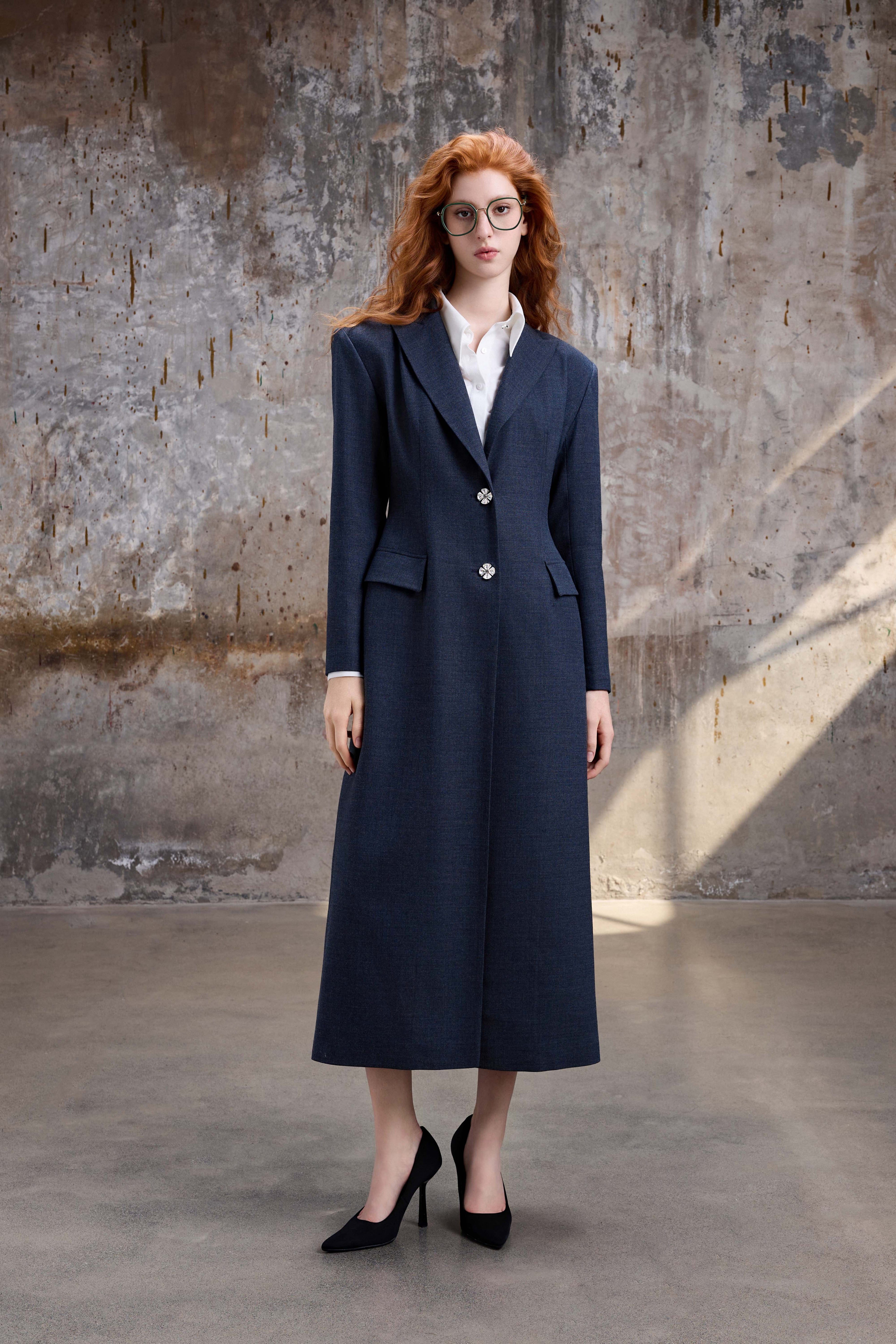 Blazer Style Maxi Coat