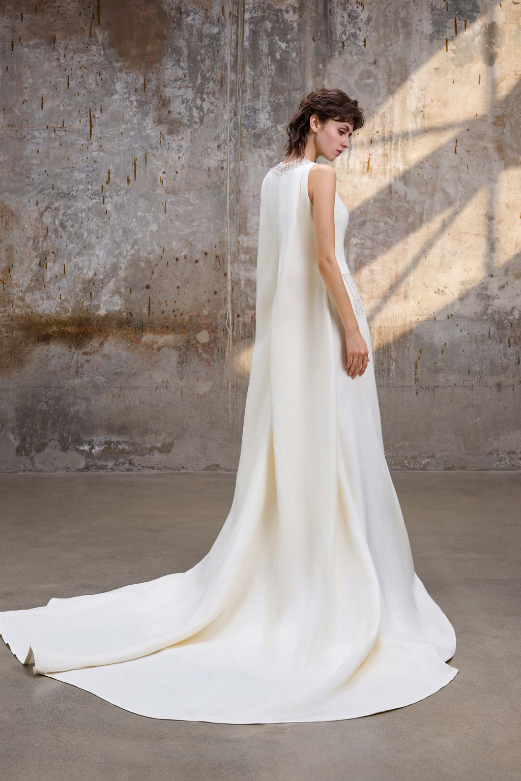 Ivory Pearl Detail Evening Dress