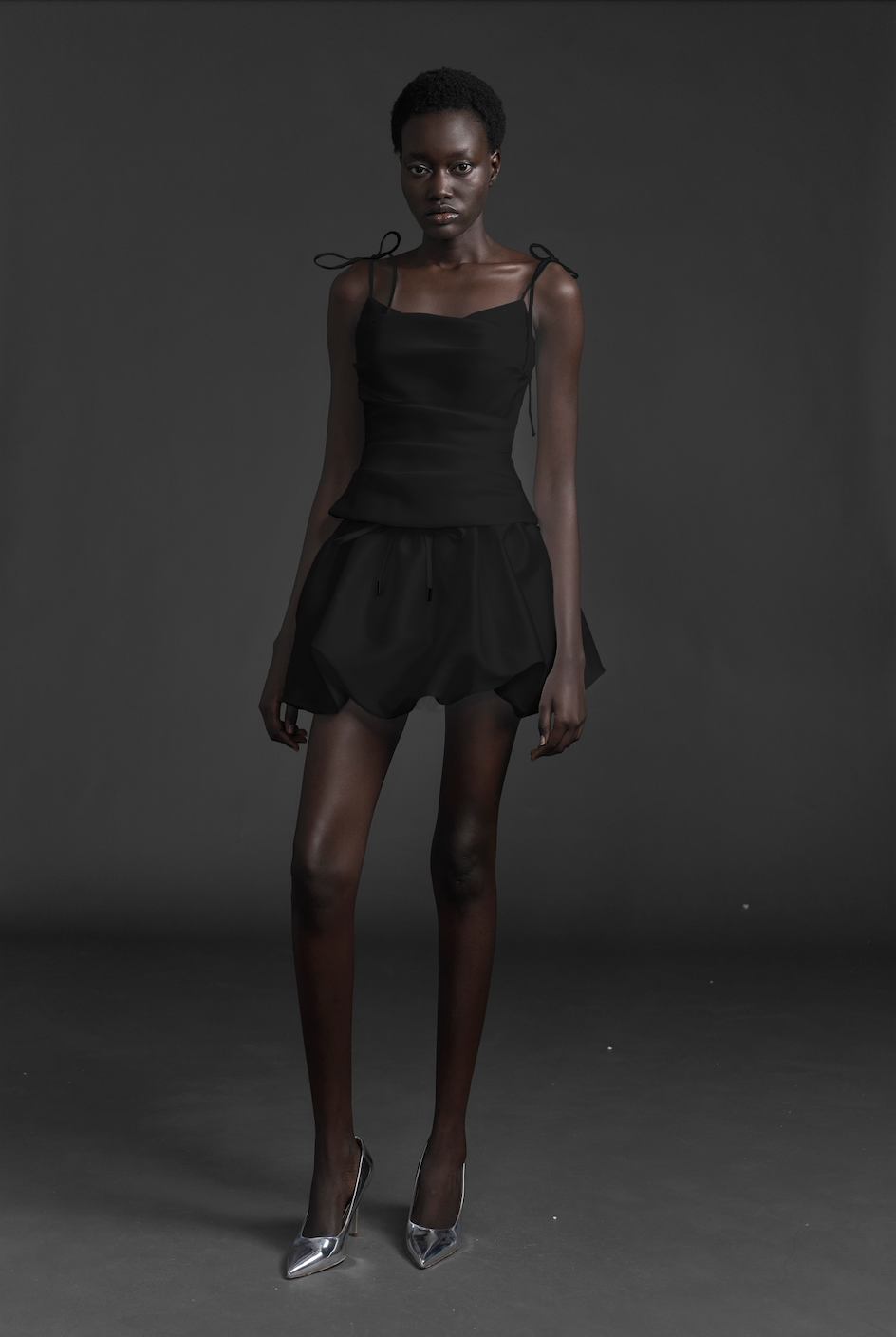 Black Ruched Camisole