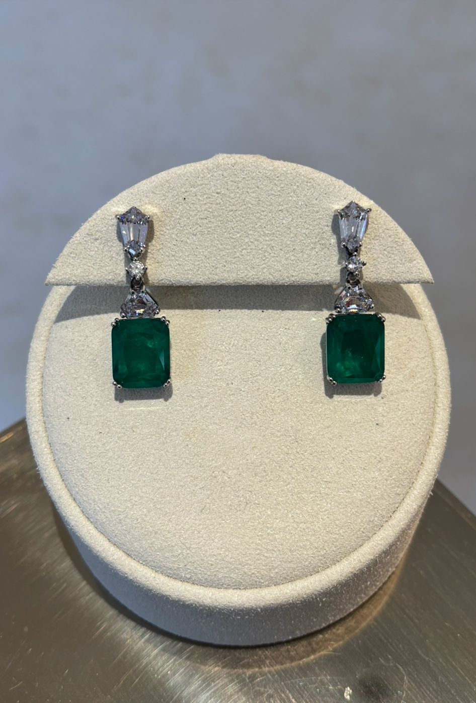 Dark Green Drop Earrings