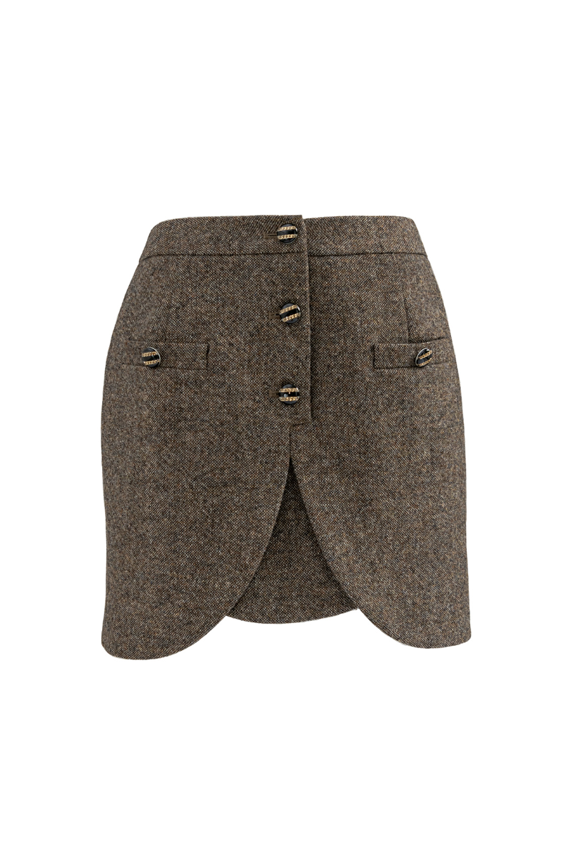 Brown Wool Skirt