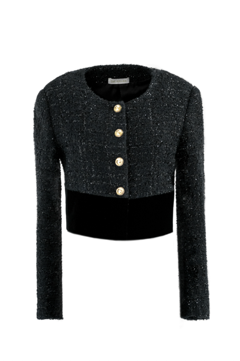 Back Tweed Cropped Blazer