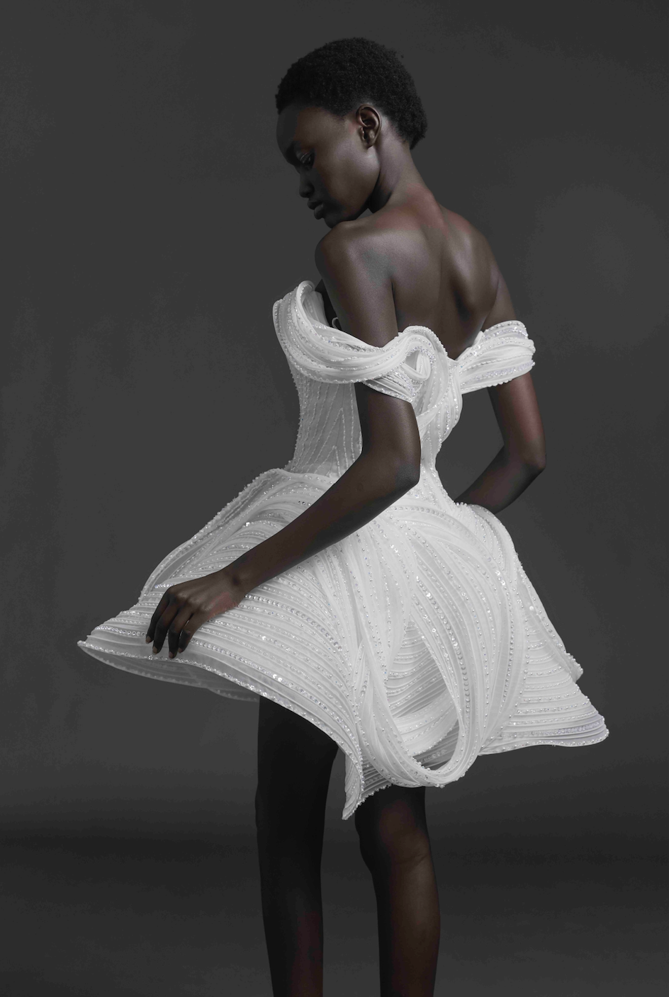 White Structured Mini Dress