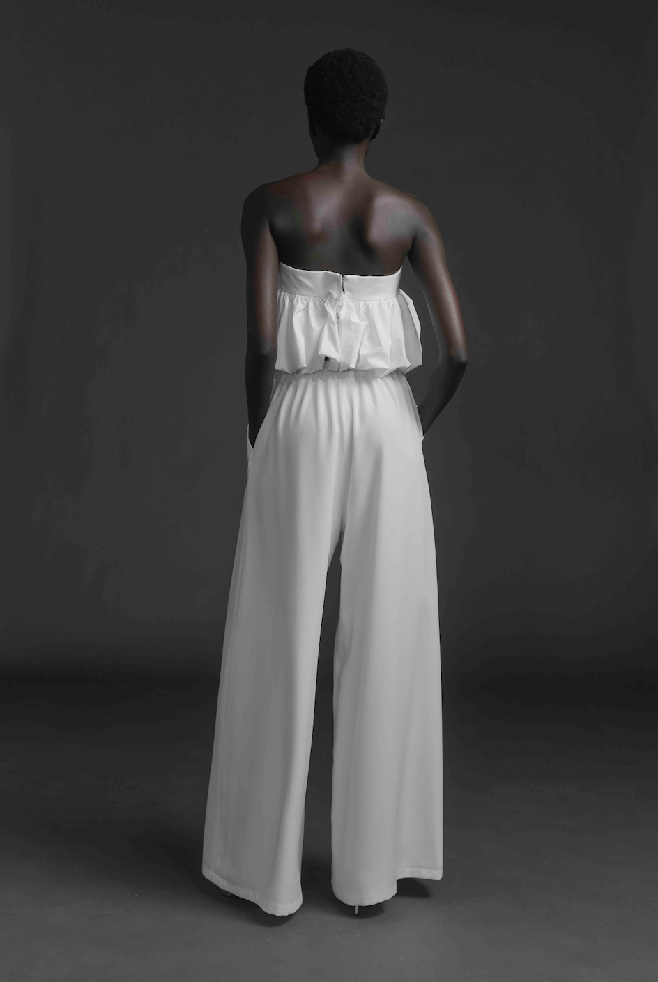 White Strapless Balloon Top