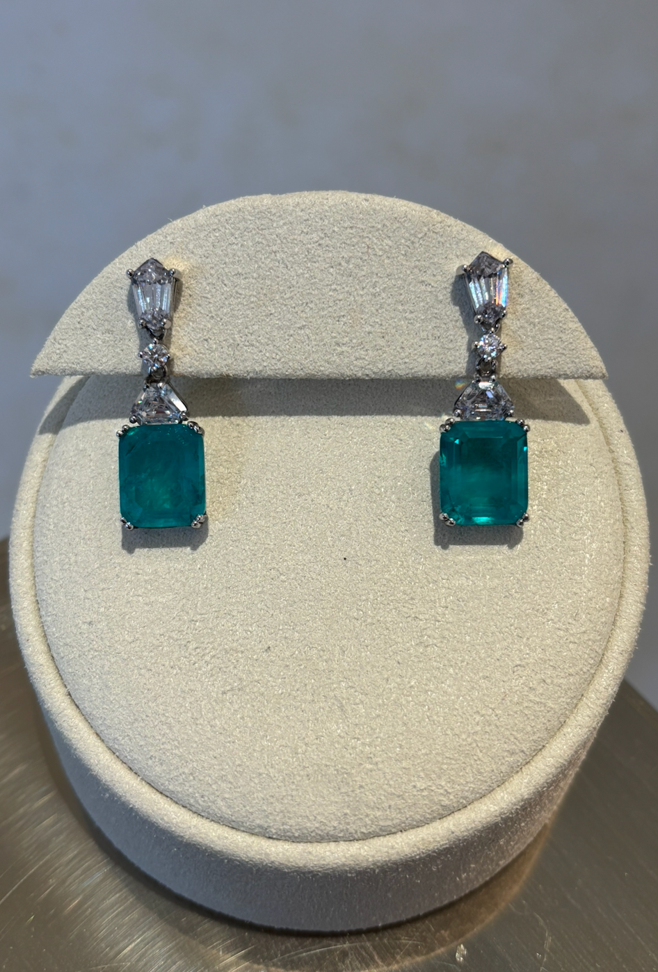 Frosty Green Drop Earrings