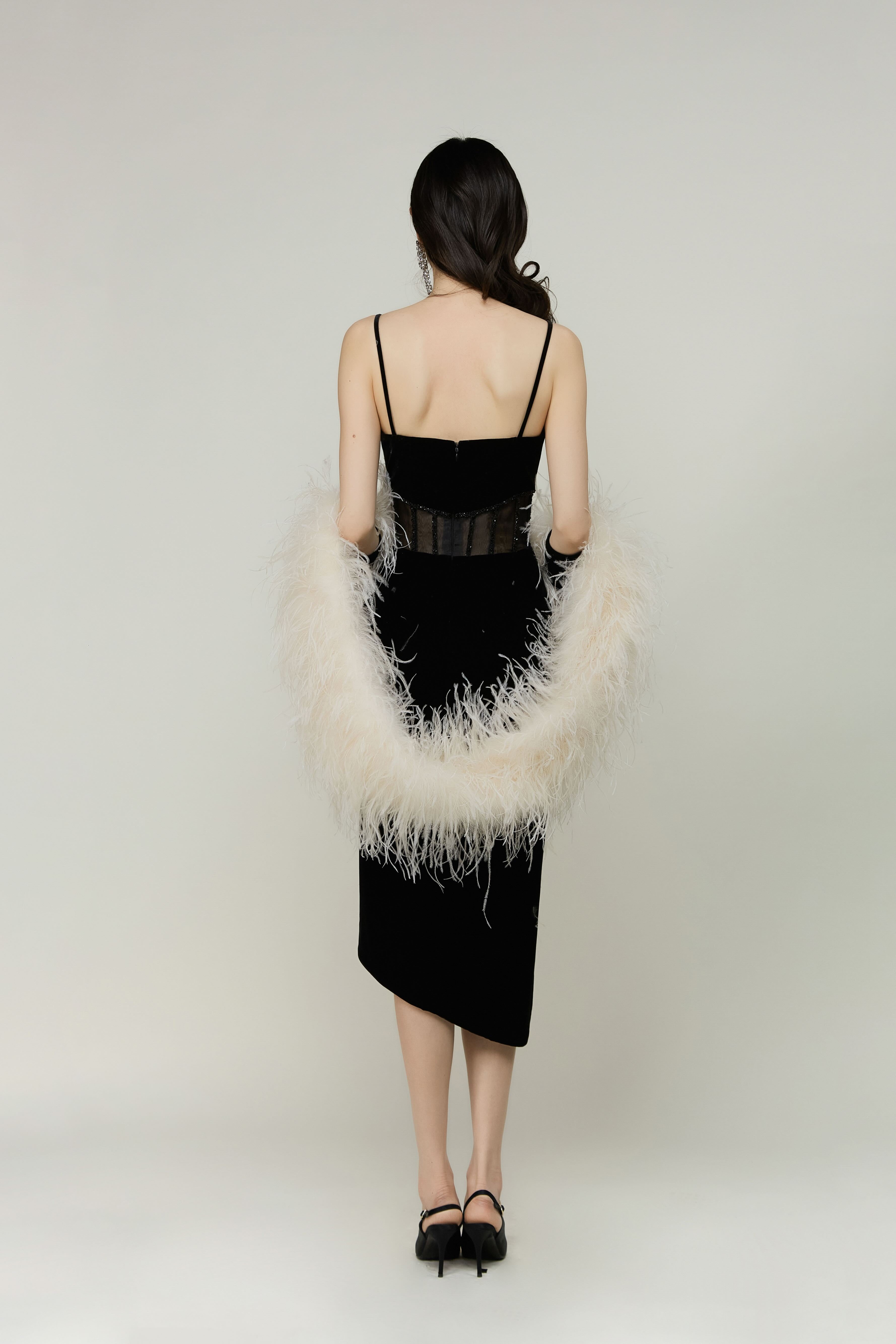 Black Corset Slit Dress