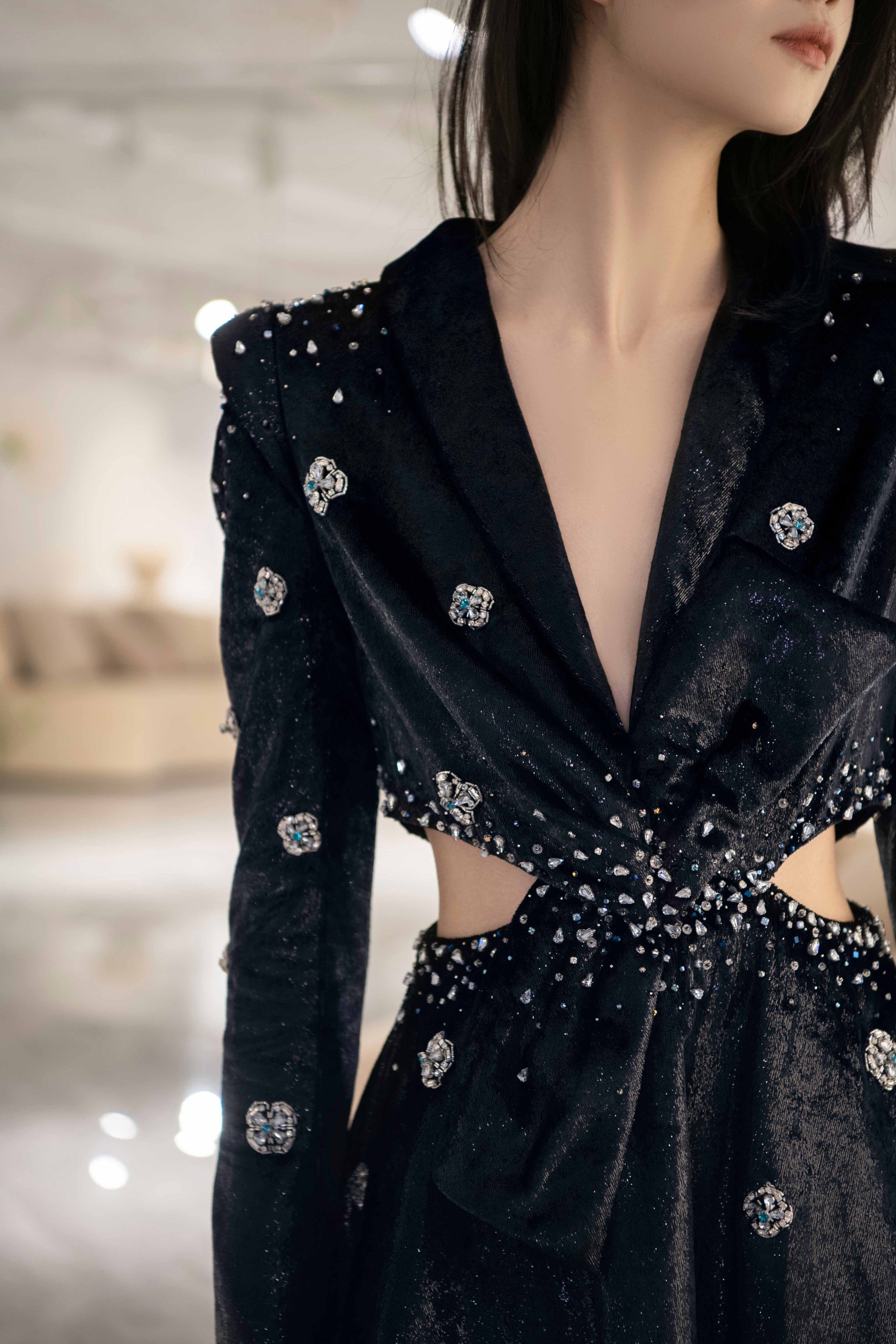 Diamond Velvet Short Dress