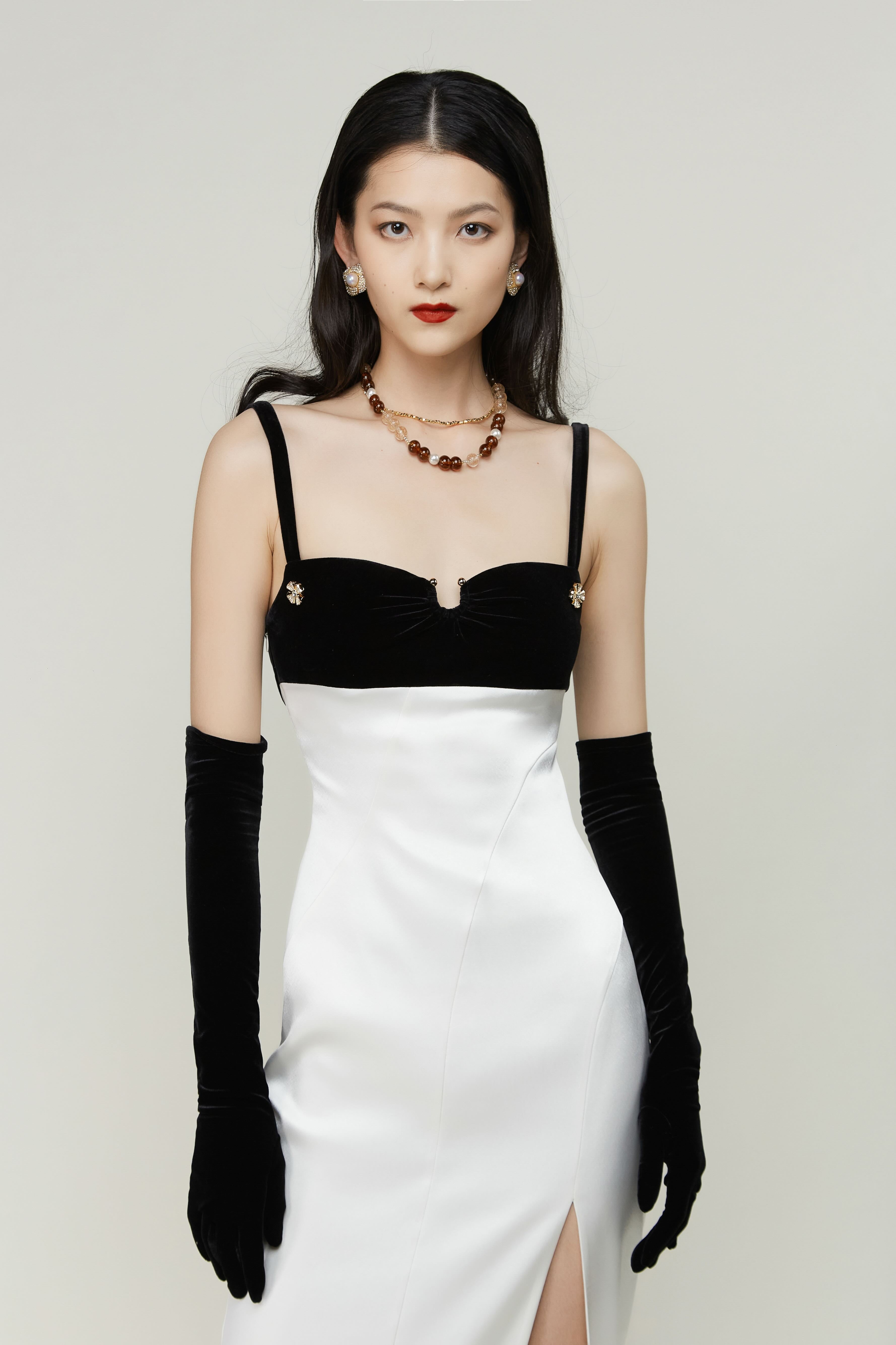 Ivory & Black Cocktail Dress