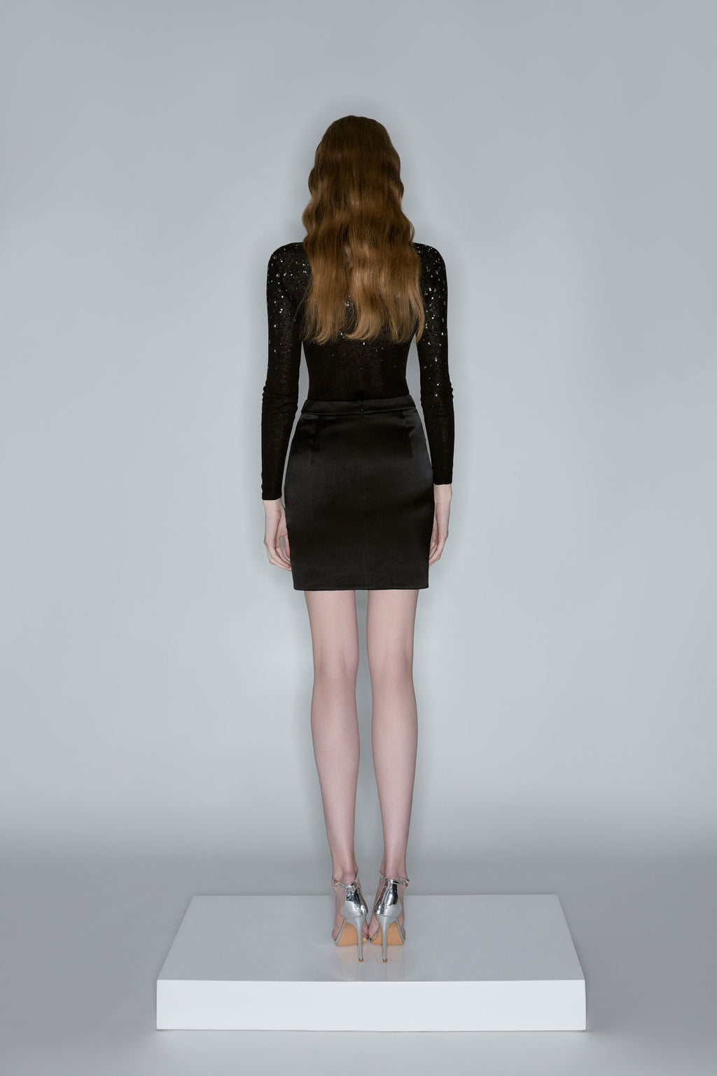 Black Ruched Mini Skirt