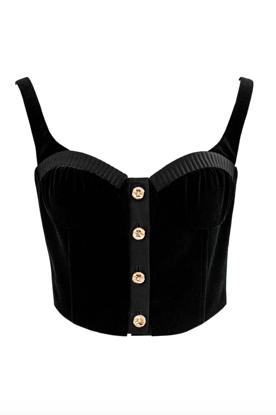 Black Velvet Cropped Top
