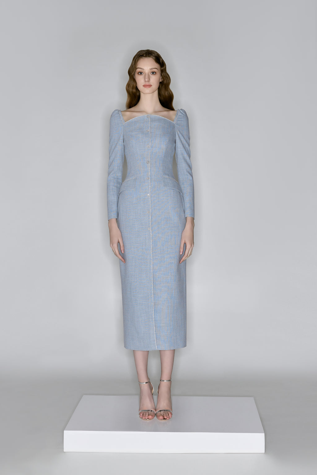 Blue Long Sleeved Dress