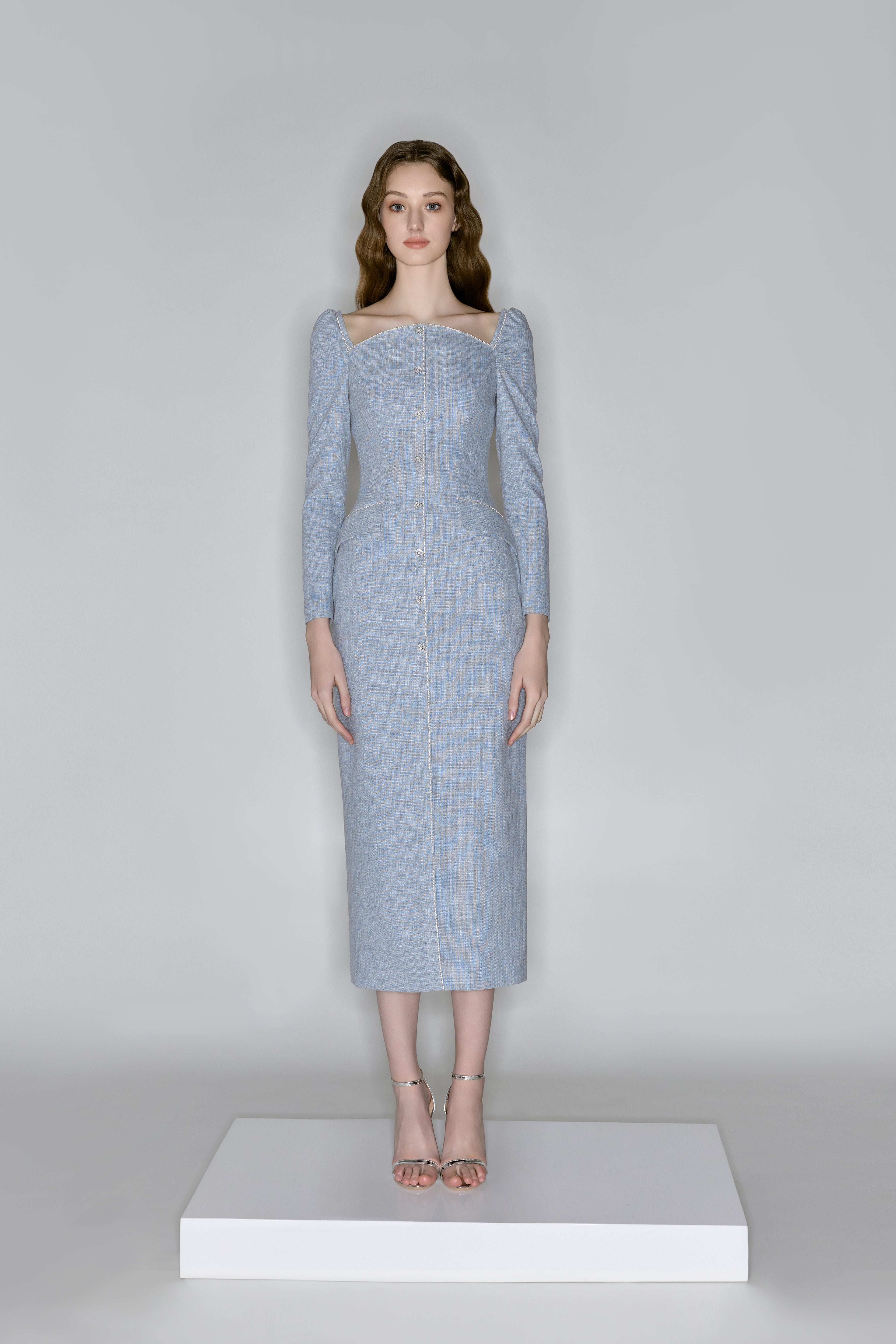 Blue Long Sleeved Dress