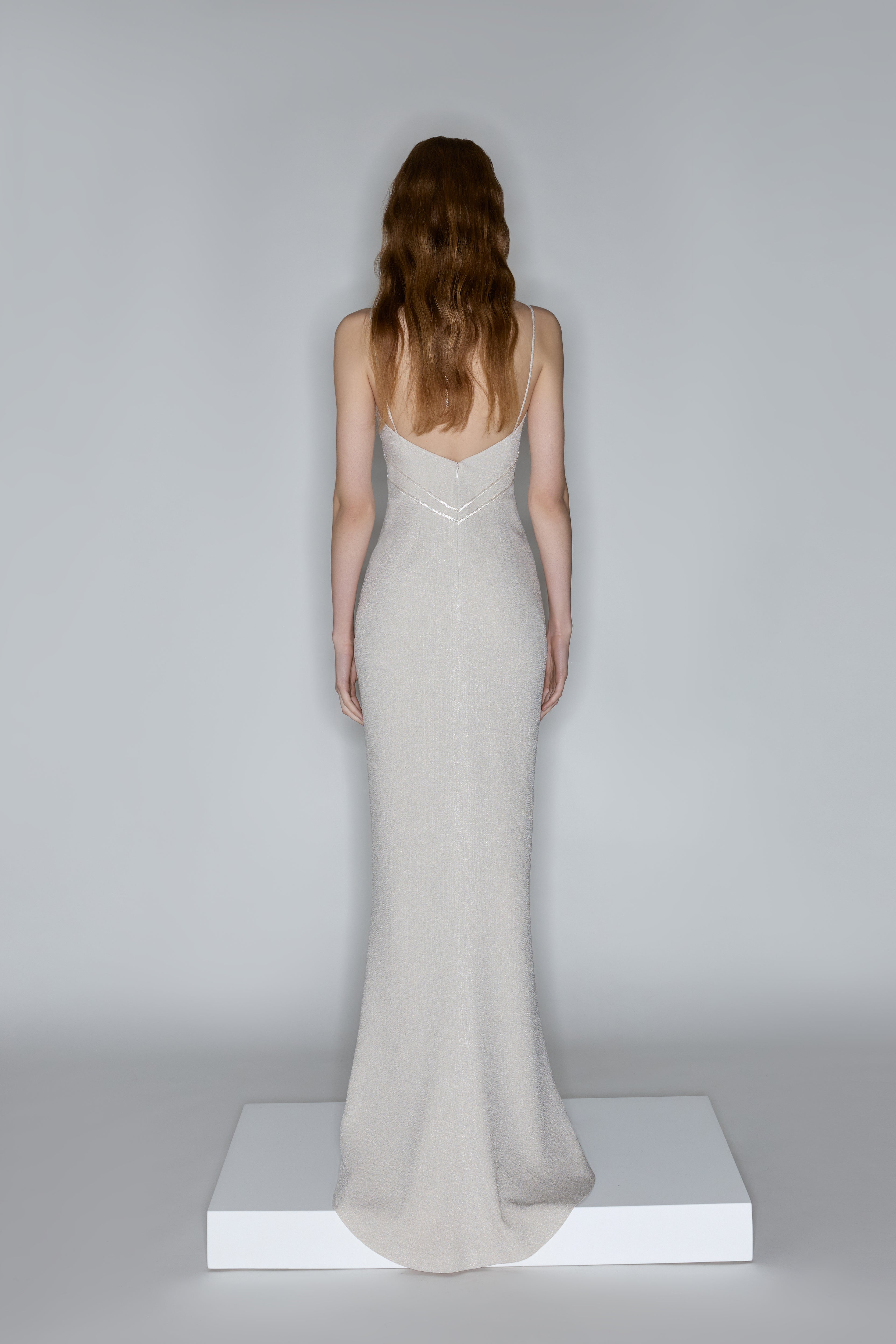 Long Gathered Cream Dress