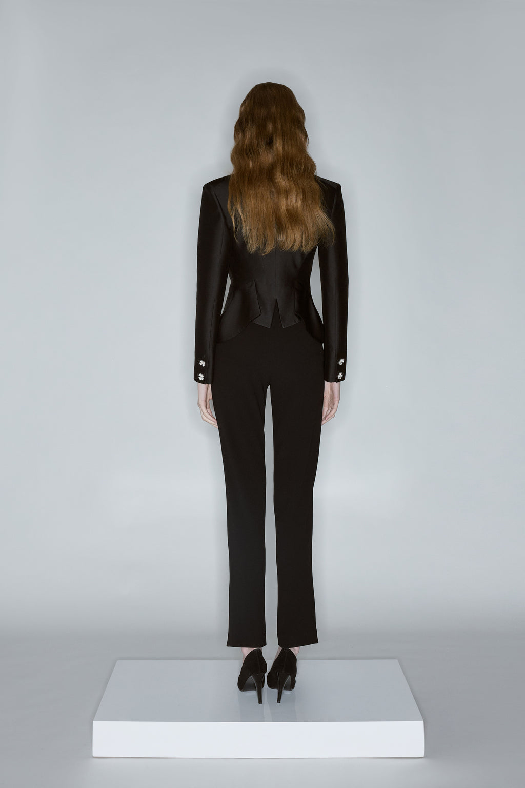 Black Wide Trousers Side Slit