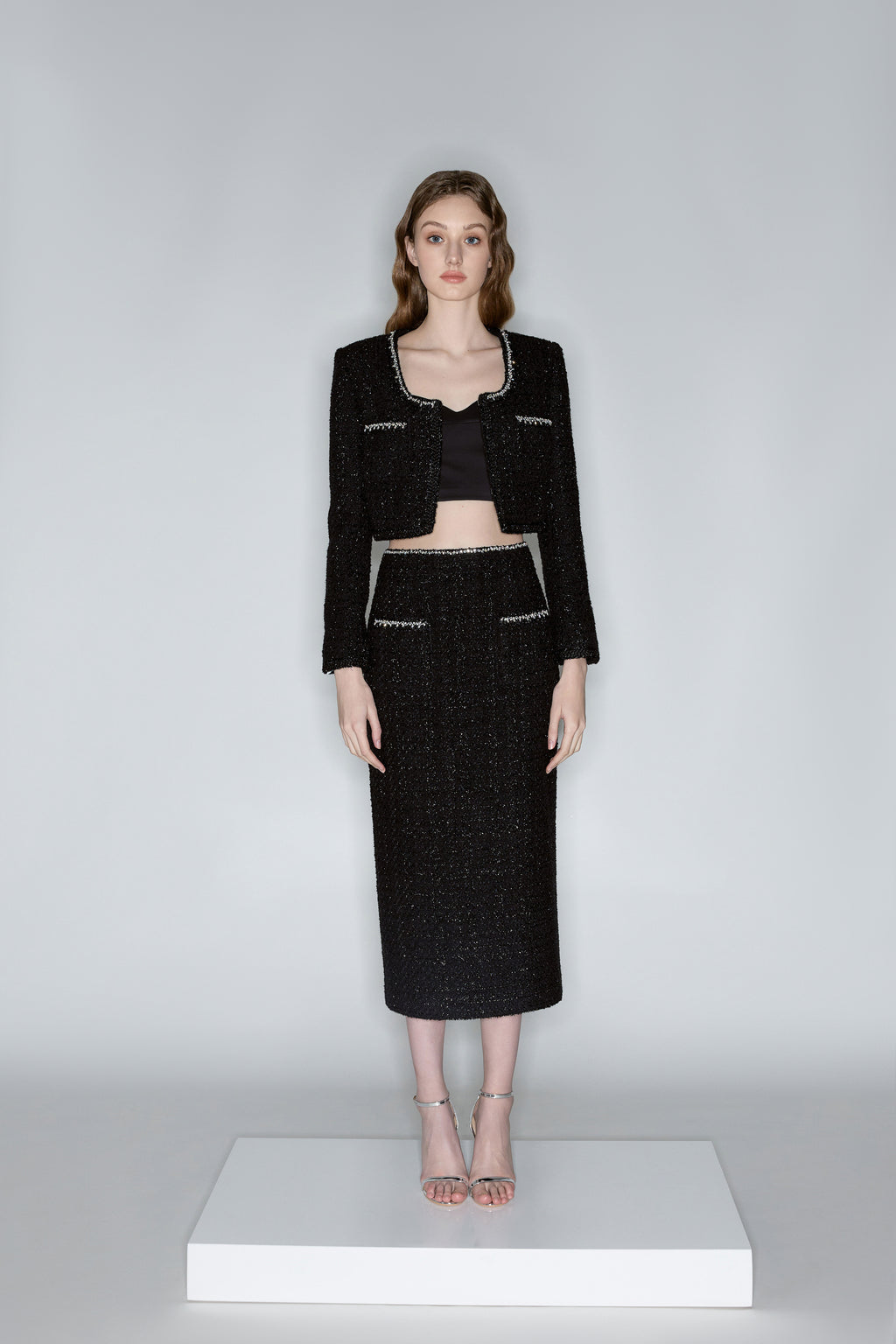 Black Crystal Embellished Jacket