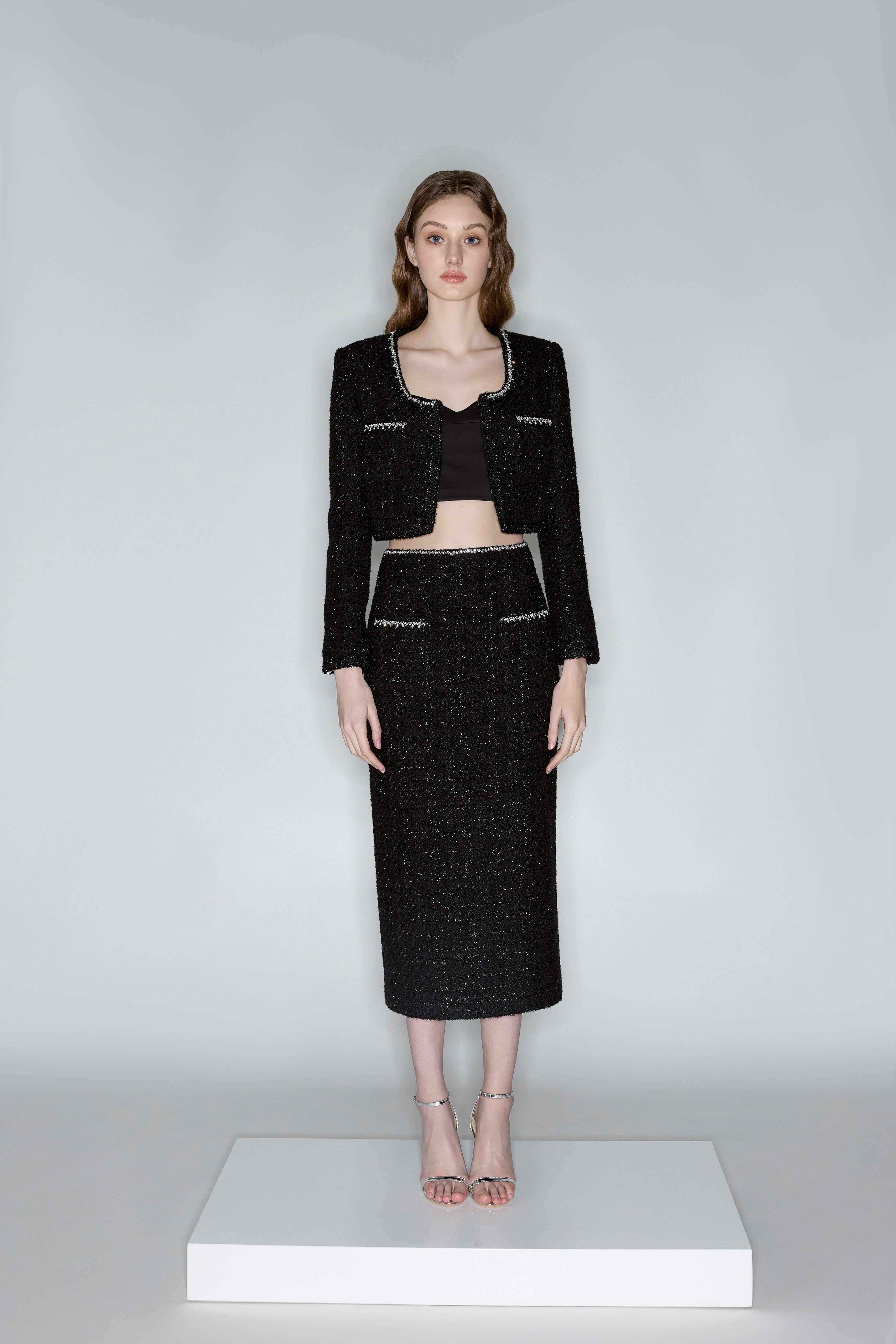 Black Crystal Embellished Jacket