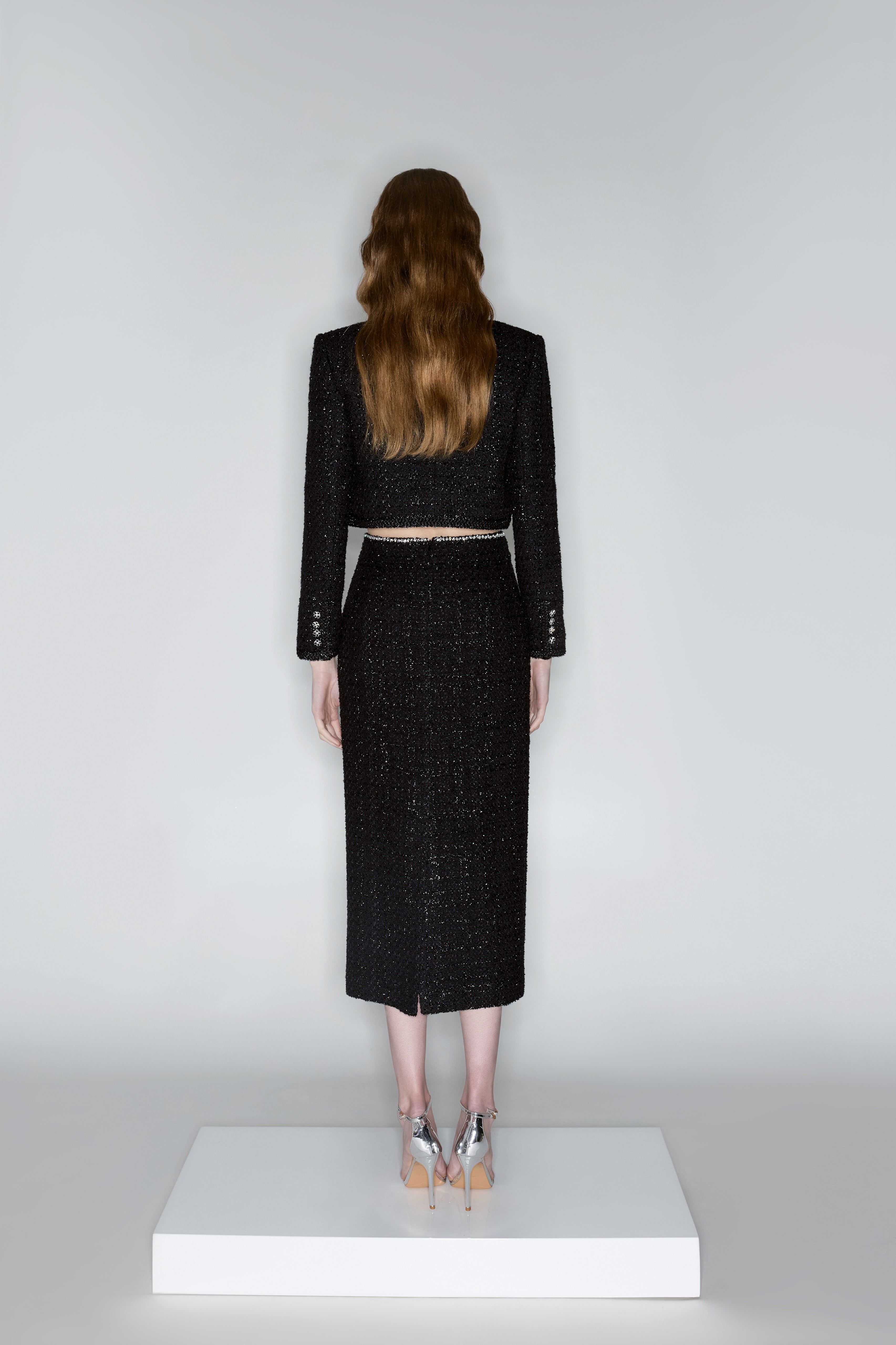 Black Crystal Embellished Jacket