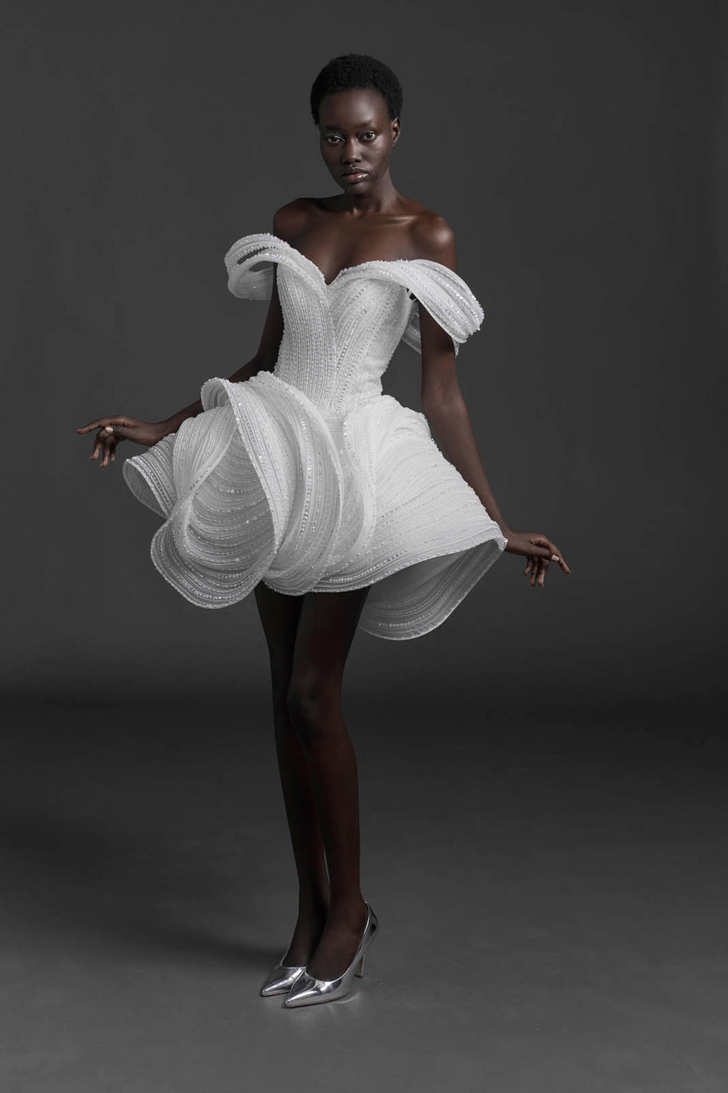 White Structured Mini Dress