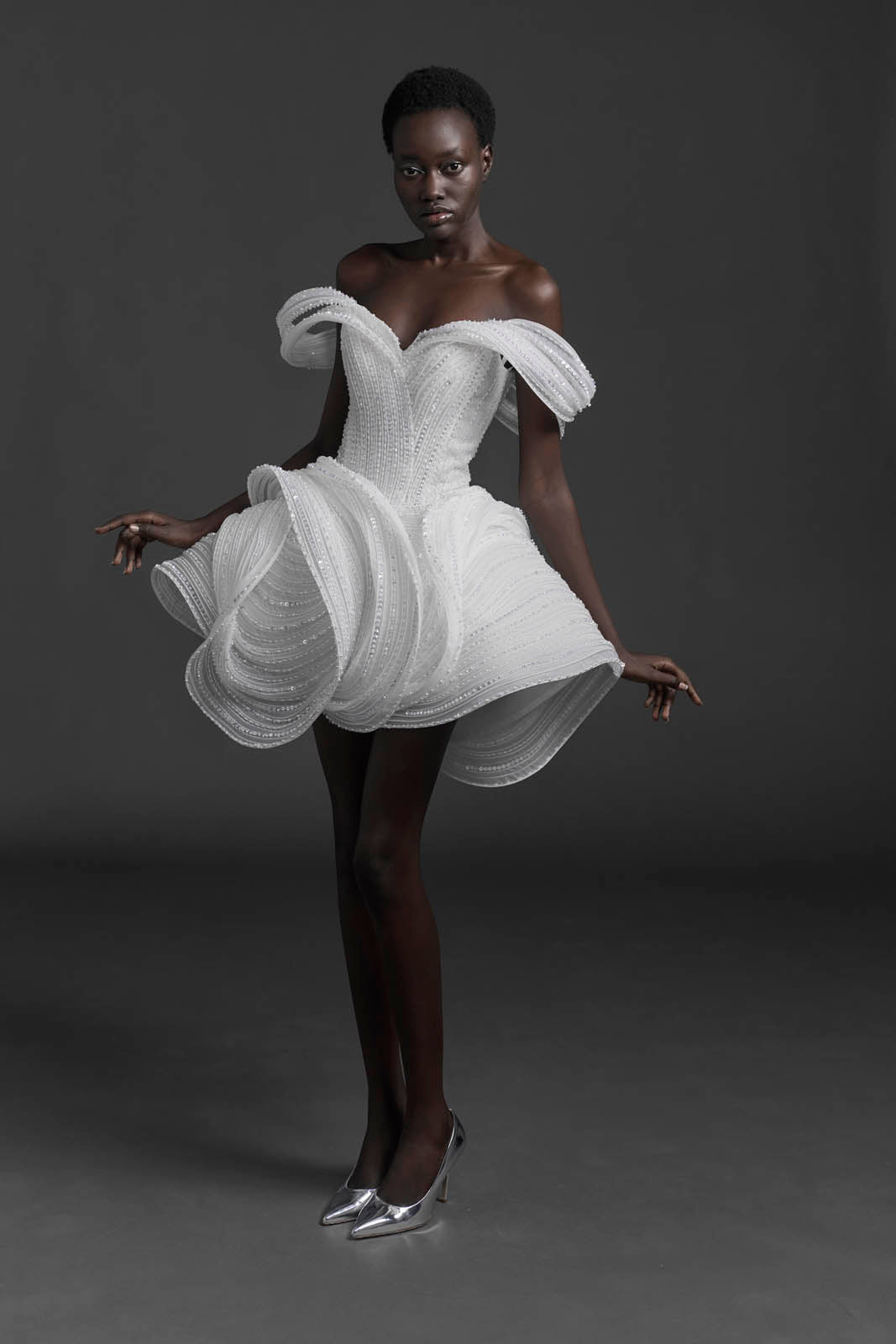 White Structured Mini Dress