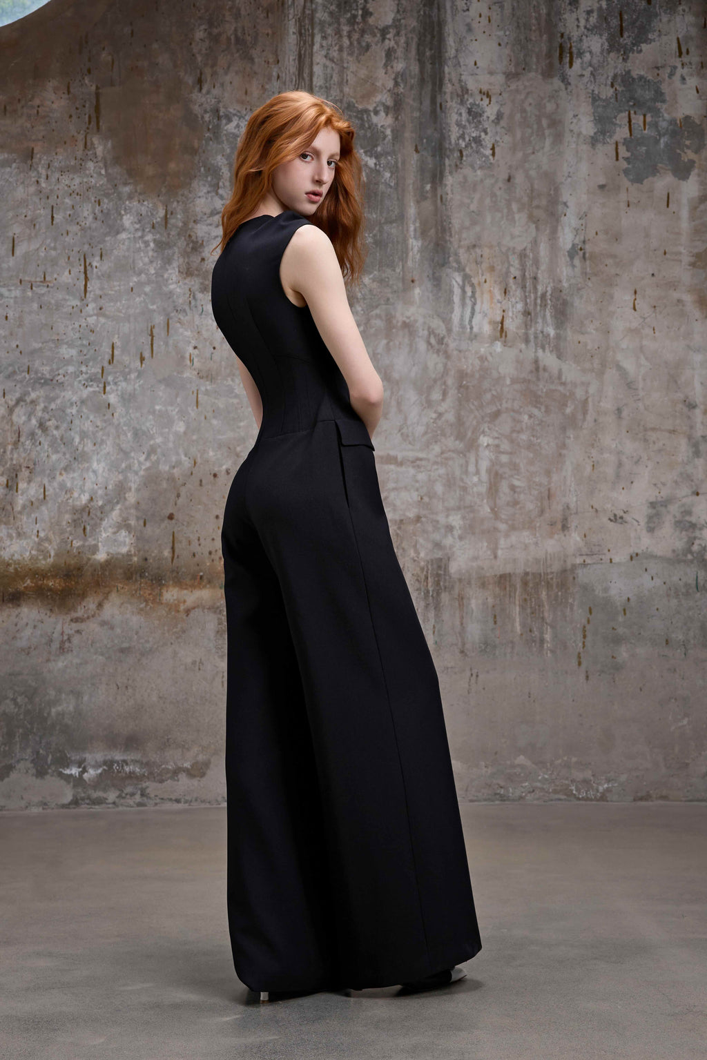 Black Structured Cut-Out Jumpsuit