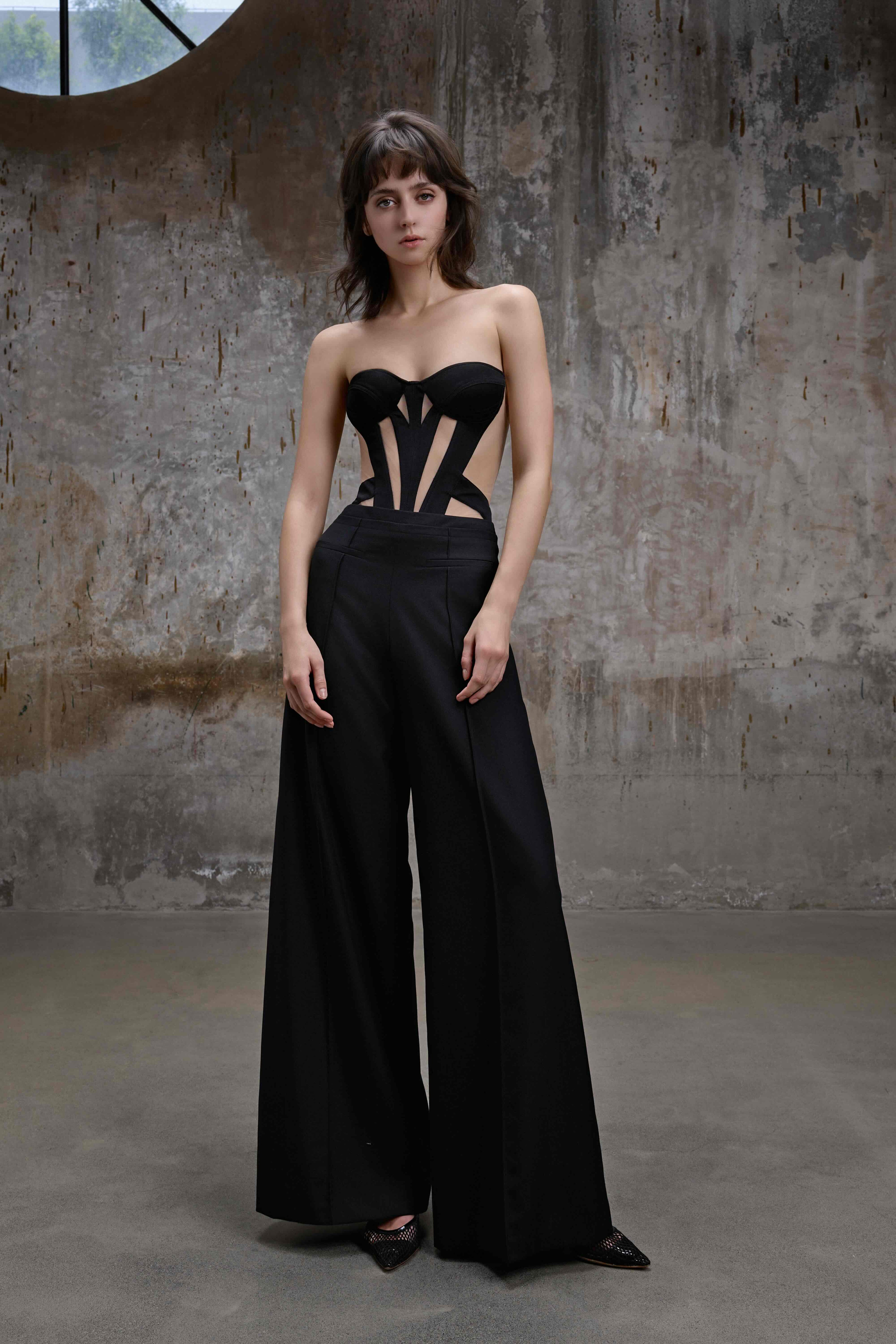 Black Cut-Out Corset Body